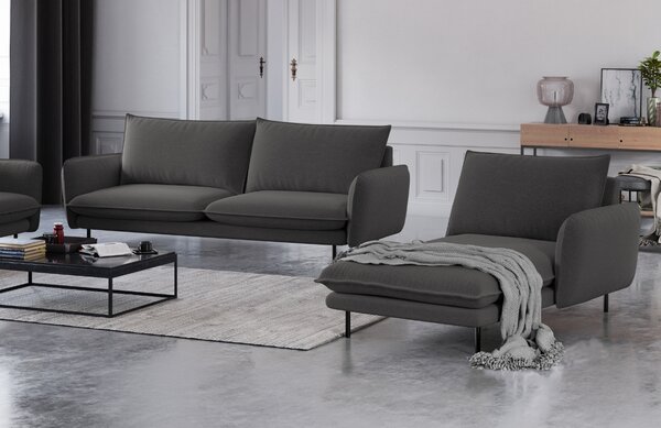 -25 % Dny MOMENTI– Cosmopolitan Design Tmavě šedá čalouněná lenoška Vienna 170 cm, pravá
