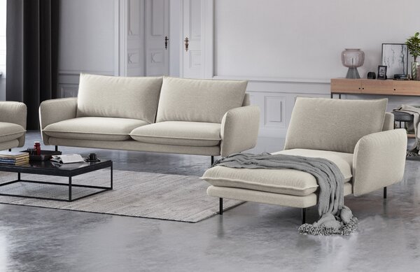 -25 % Dny MOMENTI– Cosmopolitan Design Světle béžová čalouněná lenoška Vienna 170 cm, pravá