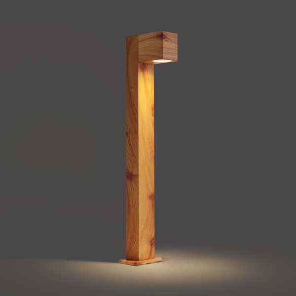 Moderní venkovní stojací lampa hliníková s potiskem dřeva 65 cm IP44 - Baleno
