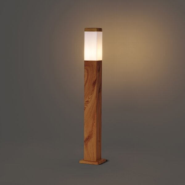 Moderní venkovní stojací lampa ocelová s potiskem dřeva 80 cm IP44 - Malois