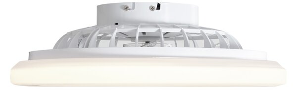 Stropní ventilátor bílý 48,5 cm vč. LED stmívatelné v Kelvinech s dálkovým ovládáním - Clemo