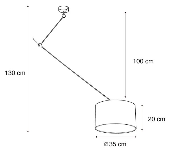 Závěsné svítidlo černé se sametovým stínidlem zelené 35cm - Blitz
