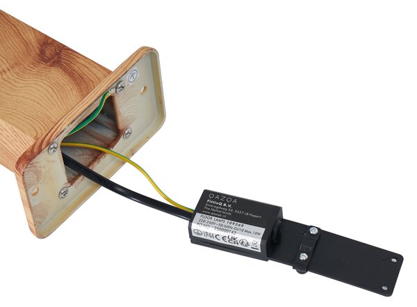 Moderní venkovní stojací lampa hliníková s potiskem dřeva 65 cm IP44 - Baleno