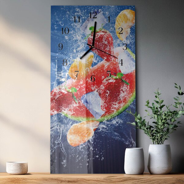 Skleněné hodiny vertikální Ovoce zsppc-30x60-00170916