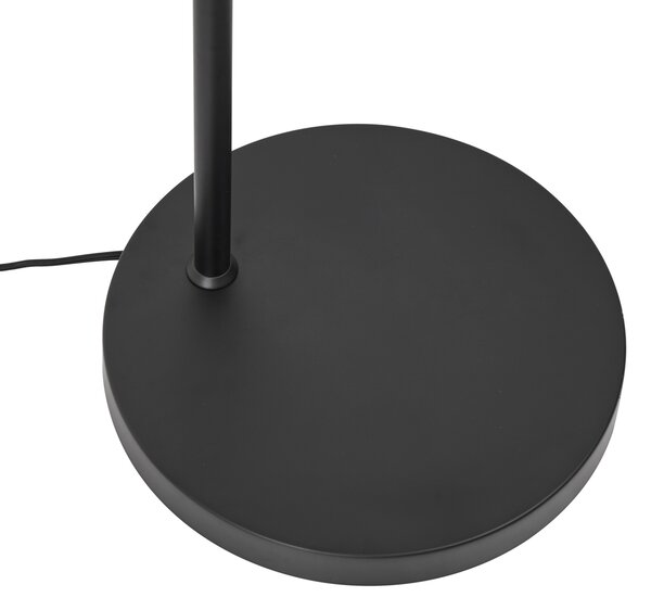 Retro stojací lampa černá s oranžovým sklem - Denise