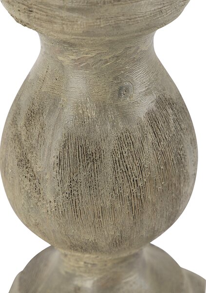 Rustikální stolní lampa bez stínidla vintage šedé dřevo - Hyssop