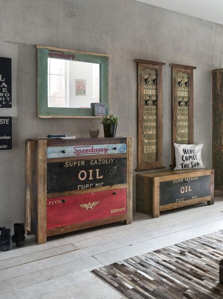 Věšák z recyklovaného dřeva Racetrack