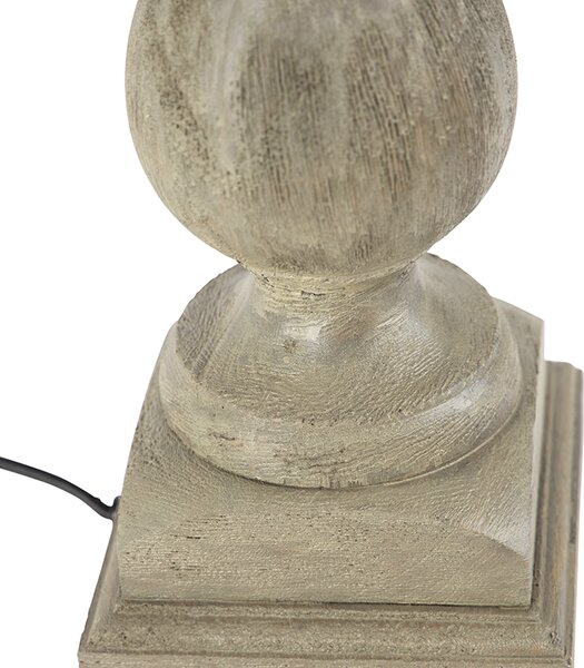 Rustikální stolní lampa bez stínidla vintage šedé dřevo - Hyssop