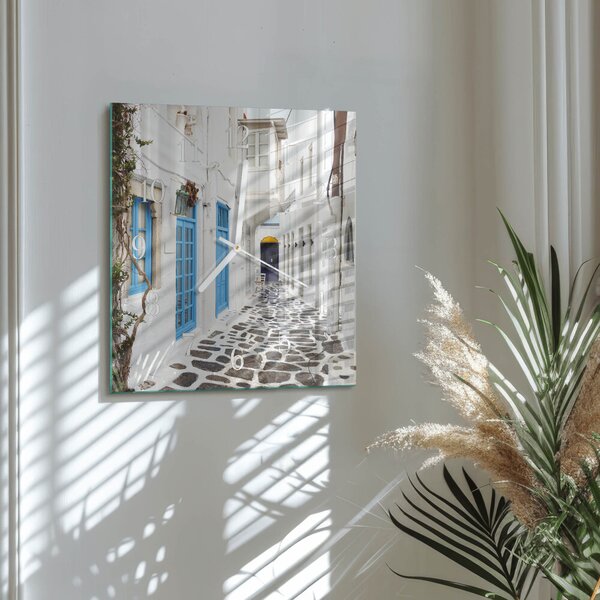 Skleněné hodiny Santorini zskb-30x30-00084740
