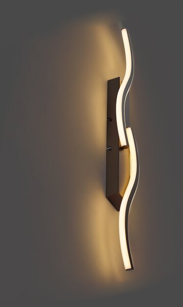 Designová nástěnná lampa tmavě bronzová s 3-stupňovým stmíváním 2-světelná - Bummy