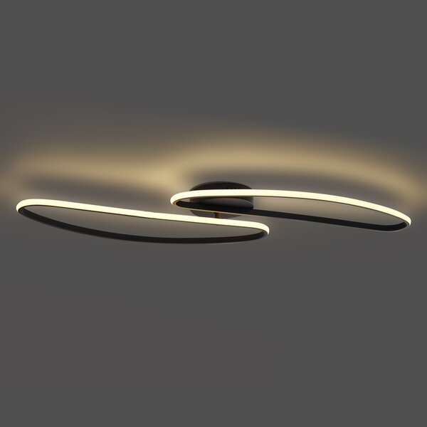 Designové stropní svítidlo černé 100 cm vč. LED 3-krokové stmívatelné 2-světelné - Pepe