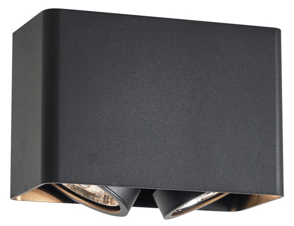Designové přisazené bodové svítidlo černé GU10 70mm 2-světelné otočné a sklopné - Vox