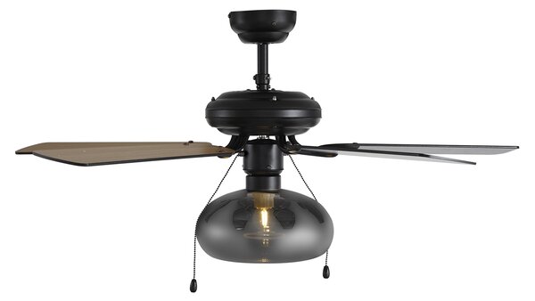 Stropní ventilátor černý 107,5 cm s tahovým spínačem - Mistral Busa