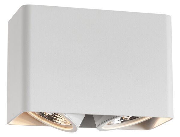 Designové přisazené bodové svítidlo bílé GU10 70mm 2-světelné otočné a sklopné - Vox