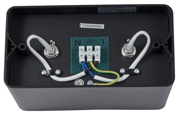 Designové přisazené bodové svítidlo černé GU10 70mm 2-světelné otočné a sklopné - Vox