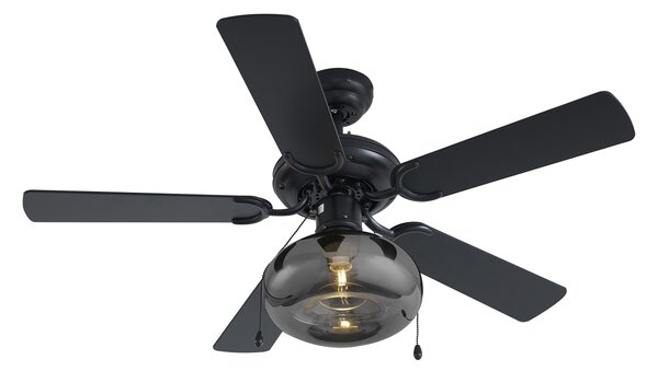 Stropní ventilátor černý 107,5 cm s tahovým spínačem - Mistral Busa