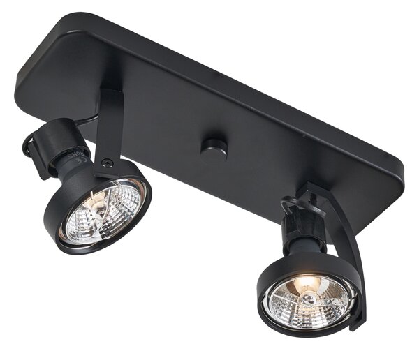 Designový stropní reflektor černý GU10 70mm 2-světla nastavitelný - Vo