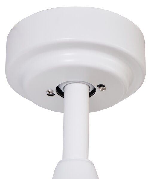 Stropní ventilátor bílý s dřevěným potiskem 132 cm vč. LED stmívatelný s dálkovým ovládáním - Joly