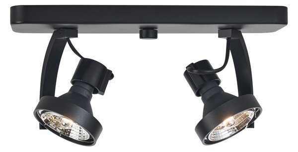 Designový stropní reflektor černý GU10 70mm 2-světla nastavitelný - Vo
