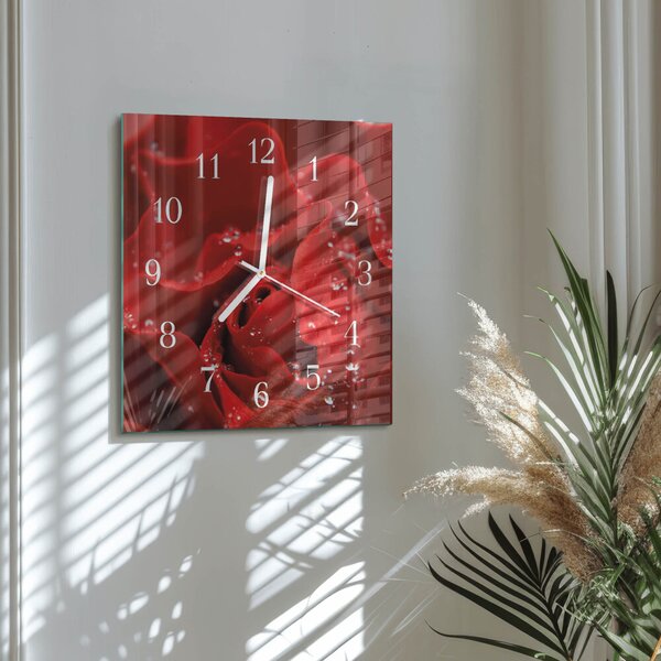 Skleněné hodiny Růže zskb-30x30-00079010