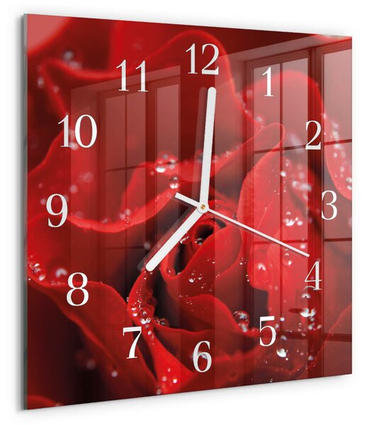 Skleněné hodiny Růže zskb-30x30-00079010