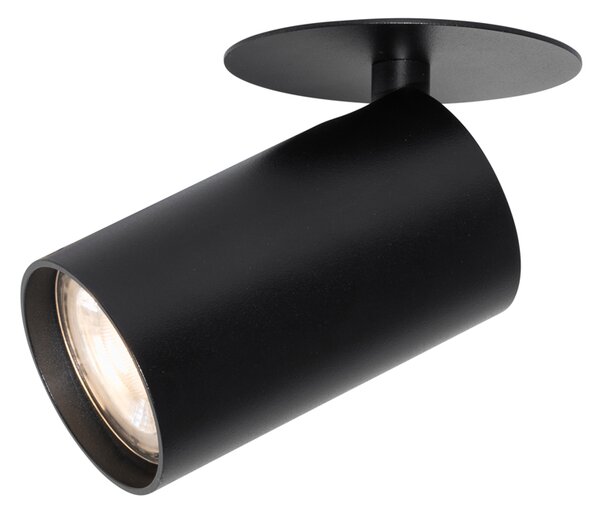 Sada 6 moderních zapuštěných bodových svítidel černá GU10 50mm - Chels