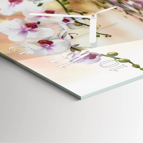 Skleněné hodiny Orchidej zskb-30x30-00058478