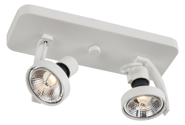 Designový stropní reflektor bílý GU10 70mm 2-světelný nastavitelný - Vo