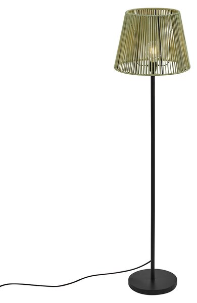Venkovní stojací lampa černá se zeleným lanovým stínidlem IP44 - Virginia Jayla