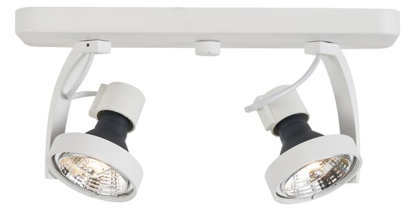 Designový stropní reflektor bílý GU10 70mm 2-světelný nastavitelný - Vo