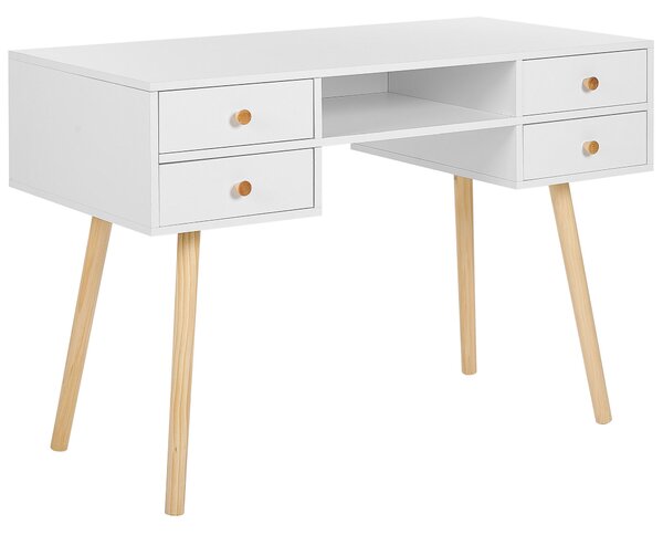 Pracovní stůl LEVIN 110 cm 55 cm se zásuvkami Bílá