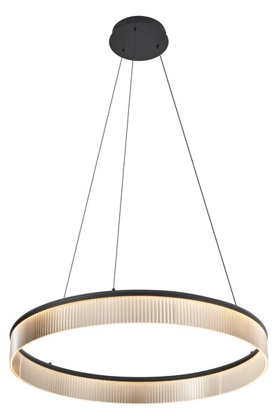 Moderní závěsné svítidlo černé 78 cm vč. LED s 3-stupňovým stmíváním - Anello Chandelier
