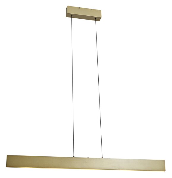 Moderní závěsné svítidlo mosazné vč. LED 3-stupňové stmívatelné Easylift - Straight