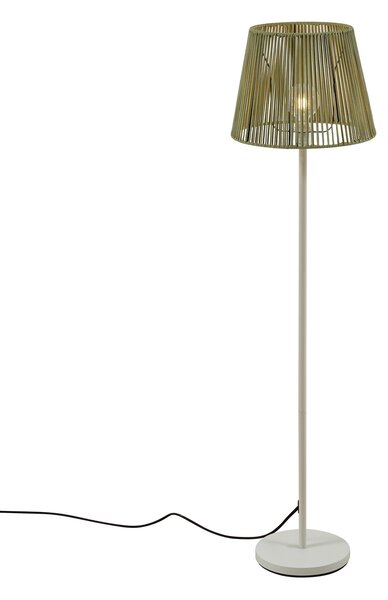 Venkovní stojací lampa bílá se zeleným lanovým stínidlem IP44 - Virginia Jayla