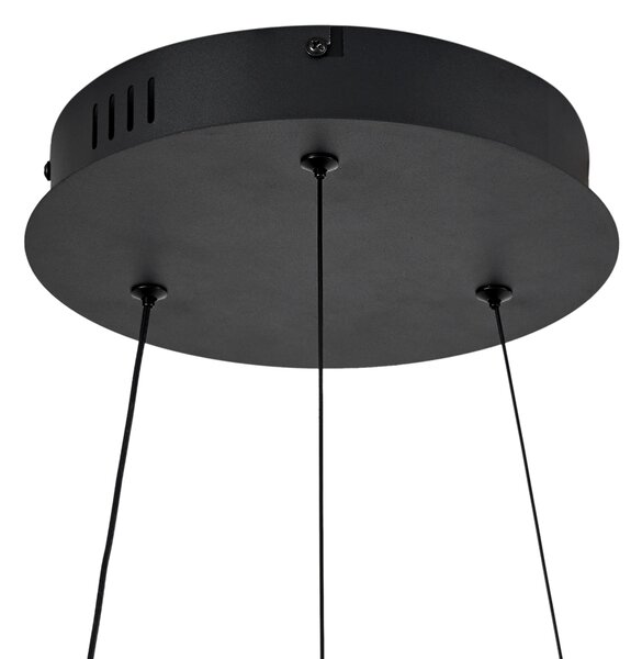 Moderní závěsné svítidlo černé 78 cm vč. LED s 3-stupňovým stmíváním - Anello Chandelier