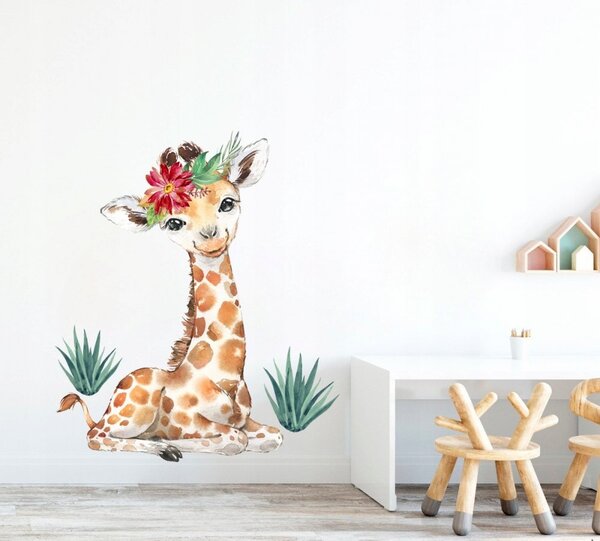 Roztomilá barevná nálepka na zeď s motivem Žirafa