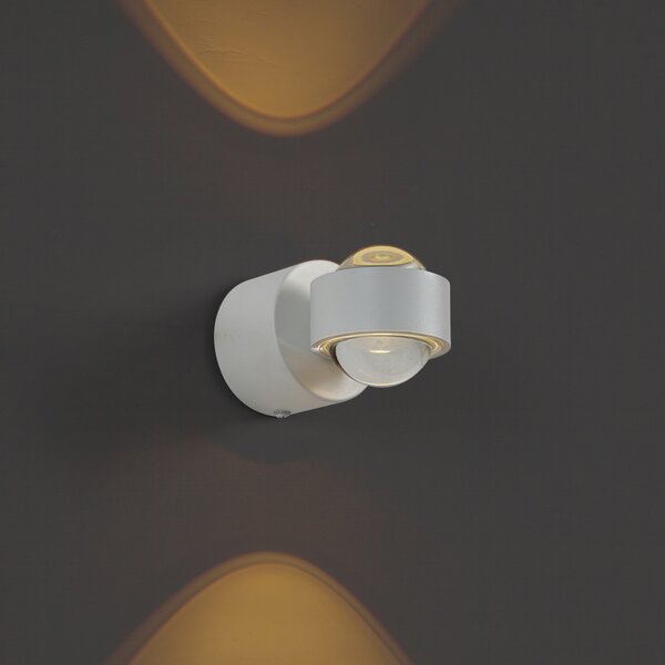 Designová nástěnná lampa bílá vč. LED IP44 - Lens