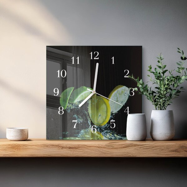 Skleněné hodiny Citron a limetka zskb-30x30-00057710