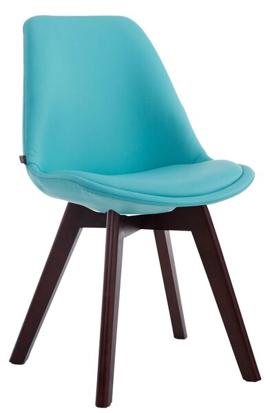 Židle Manado ~ koženka, dřevené nohy ořech - Modrá