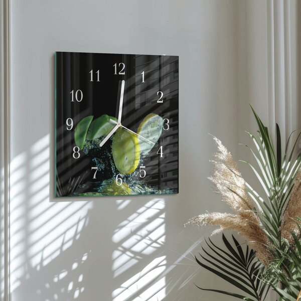 Skleněné hodiny Citron a limetka zskb-30x30-00057710