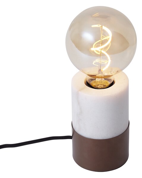 Moderní stolní lampa bronzová s bílým mramorem - Marissa