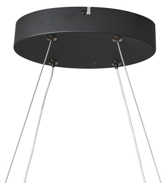 Designové závěsné svítidlo černé oválné 120 cm vč. LED 3-krokové stmívatelné - Ovallo