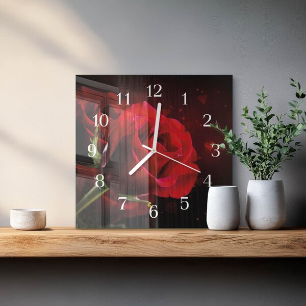 Skleněné hodiny Růže zskb-30x30-00058562