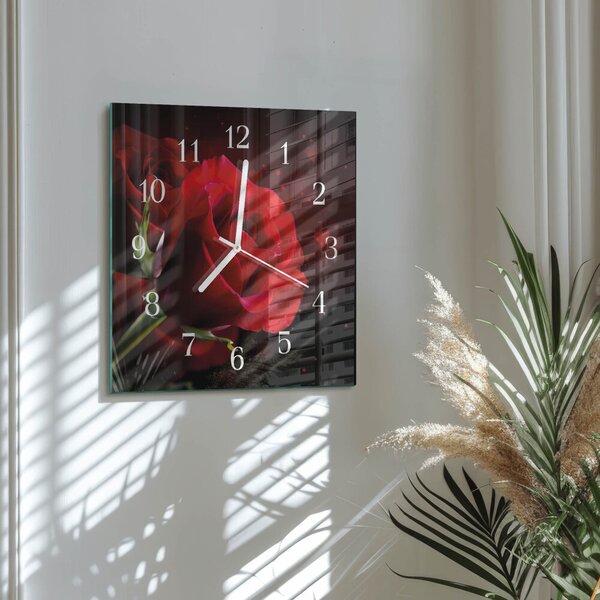 Skleněné hodiny Růže zskb-30x30-00058562