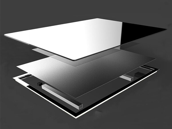 Zrcadlový infrapanel s LED osvětlením MIRROR 320W | Výhřevnost 6 m2 | 60x60 cm | WiFi termostat | Dálkový ovladač | Zrcadlo na šířku