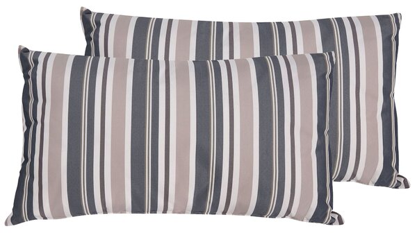 Sada 2 venkovních polštářů KASTOS Pruhovaný vzor 40 x 70 cm Taupe
