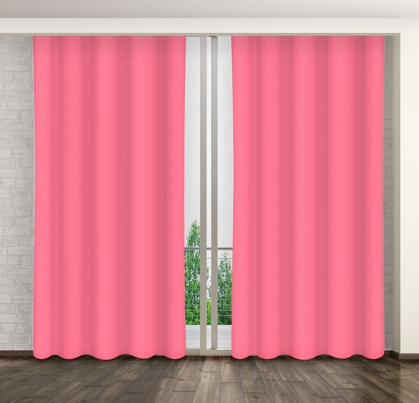 Moderní jednobarevné závěsy růžové barvy Délka: 250 cm