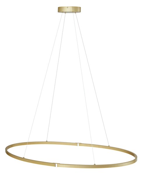 Designové závěsné svítidlo mosazné 120 cm vč. LED 3-krokové stmívatelné - Ovallo