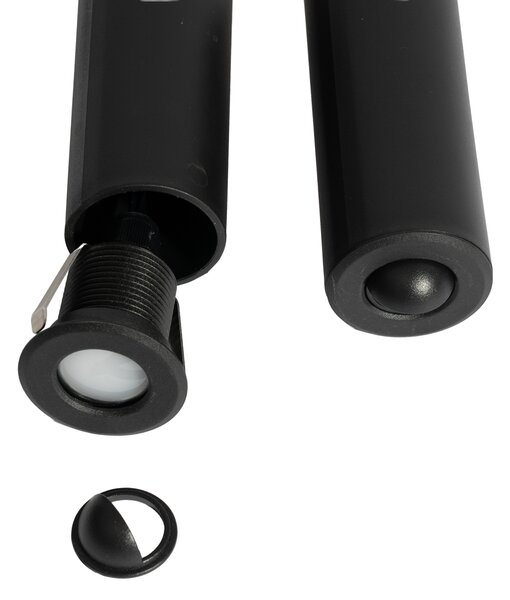 Sada 5 moderních zapuštěných bodových svítidel černá vč. LED IP67 - Linsey