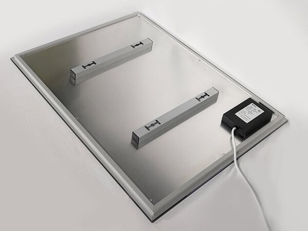 Zrcadlový infrapanel s LED osvětlením MIRROR 320W | Výhřevnost 6 m2 | 60x60 cm | WiFi termostat | Dálkový ovladač | Zrcadlo na šířku